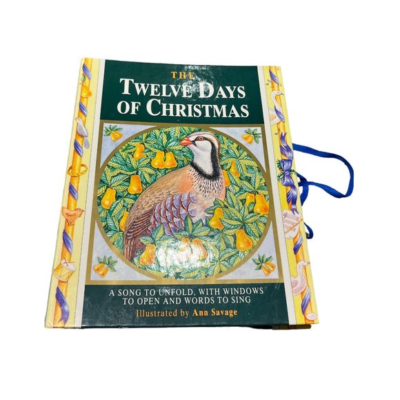 BOOK Twelve Days of Christmas Lift a Flap Hardcover Illustrated w/Musical Score - Picture 2 of 11